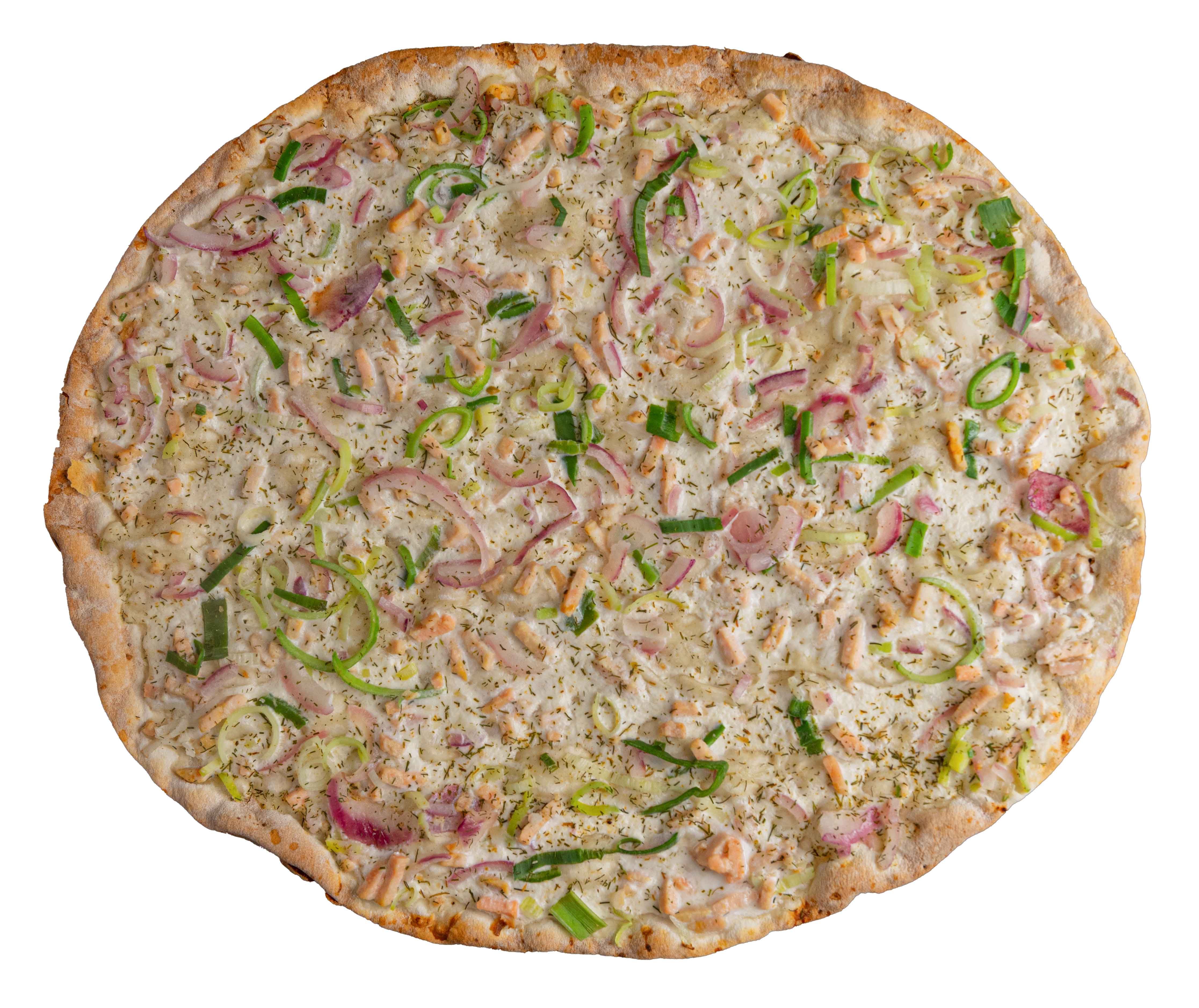Mediterraner Flammkuchen mit Wildlachs