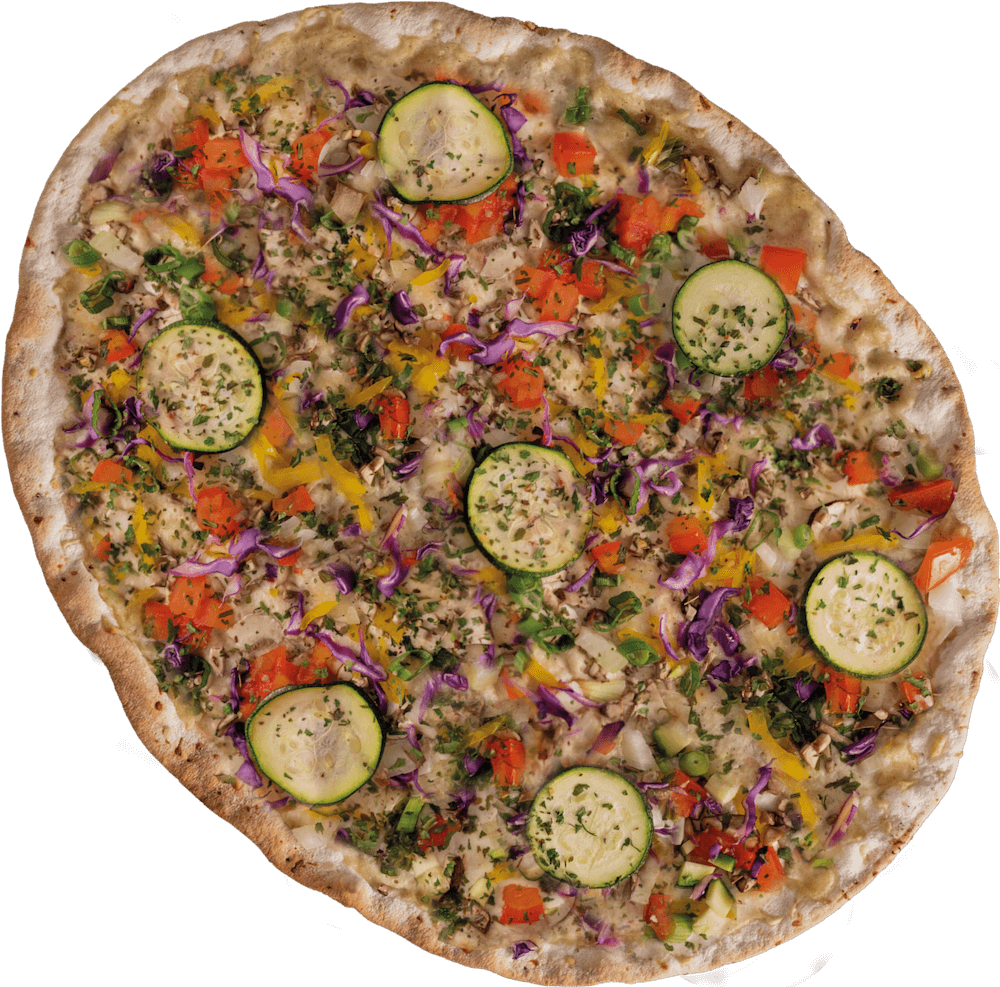 Veganer Flammkuchen mit Gemüse